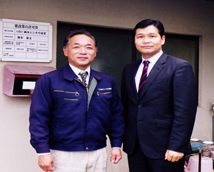 平成27年12月2日 幸山政史元市長が岡本シンホウ産業を訪問してくださいました